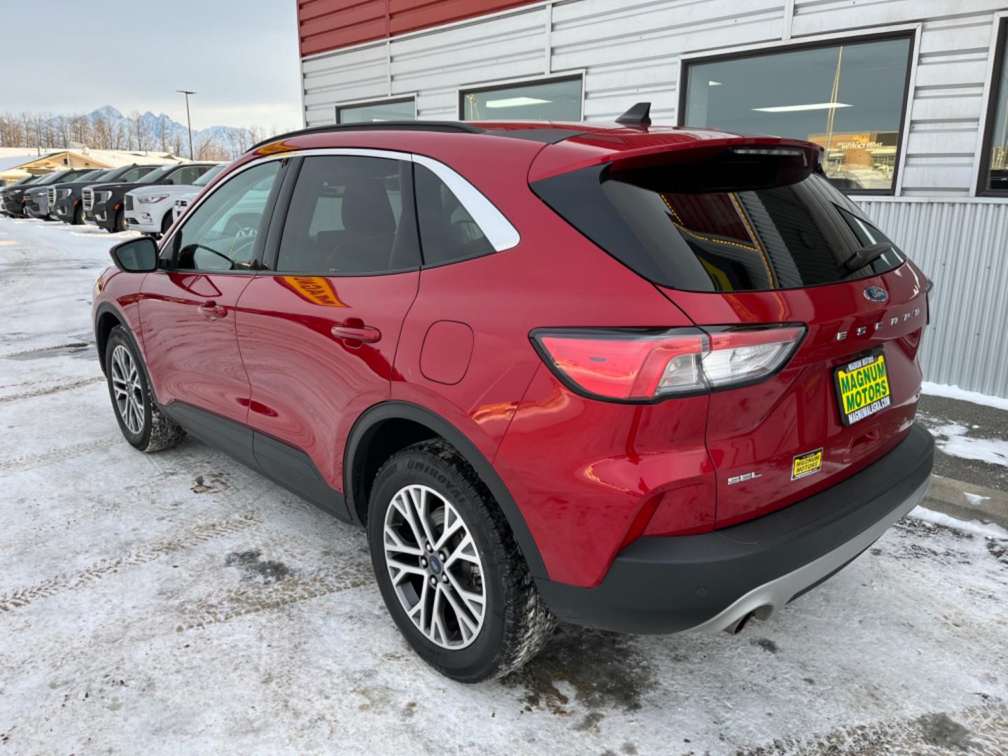 2021 Red Ford Escape SEL AWD (1FMCU9H67MU) with an 1.5L L3 engine, 6A transmission, located at 1960 Industrial Drive, Wasilla, 99654, (907) 274-2277, 61.573475, -149.400146 - Photo#3